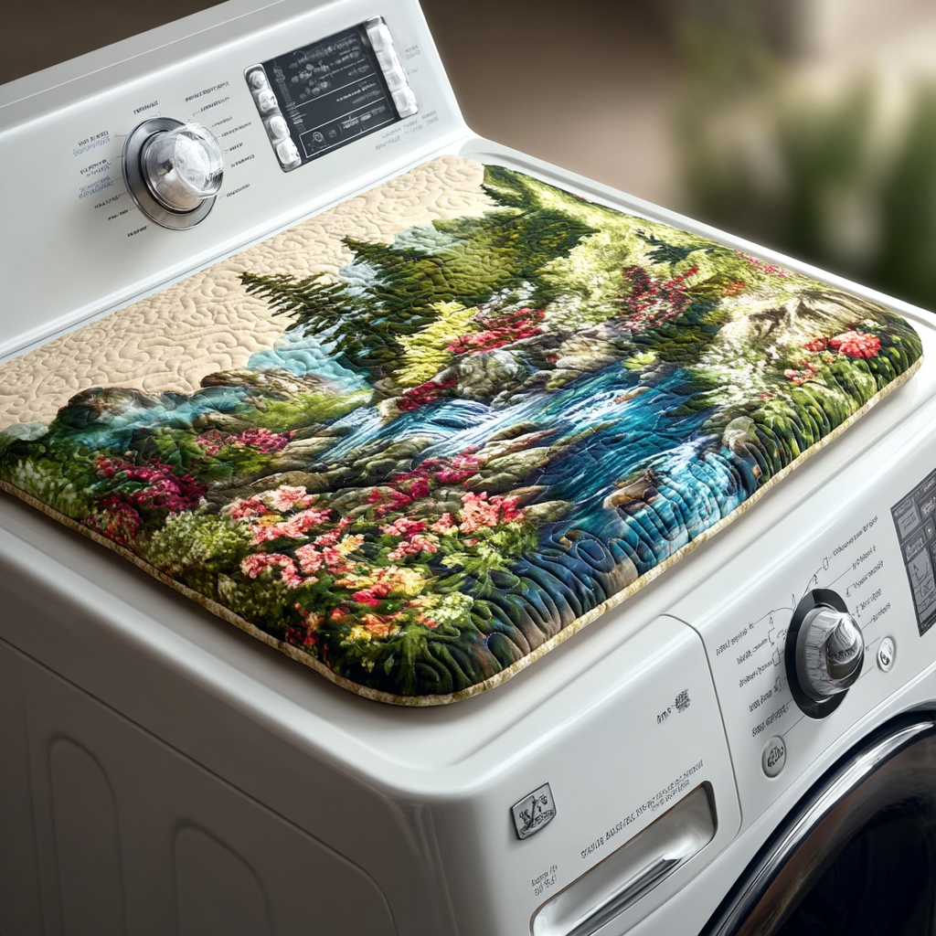 Forest Stream Quilted Washer and Dryer Cover NCU0NTV314