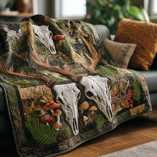 Forest Antler Realm Quilted Blanket NCU0PTT2368