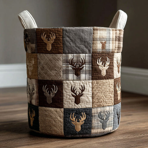 Forest Antlers Quilted Laundry Basket NCU0NNT2797