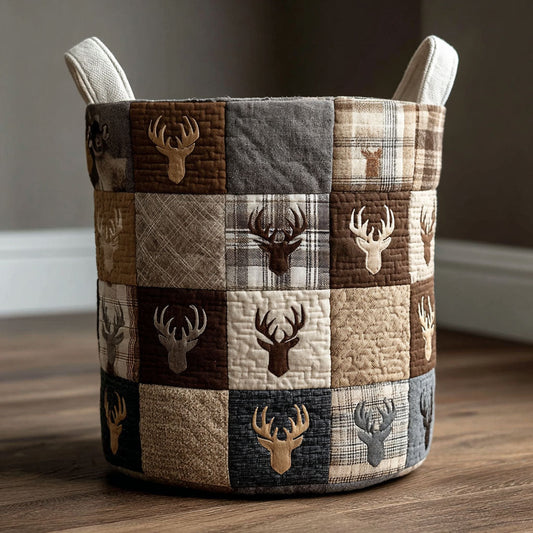 Forest Antlers Quilted Laundry Basket NCU0NNT2797