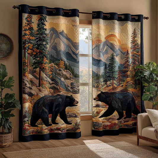 Forest Bear Fable Quilted Curtains NCU0HNH774