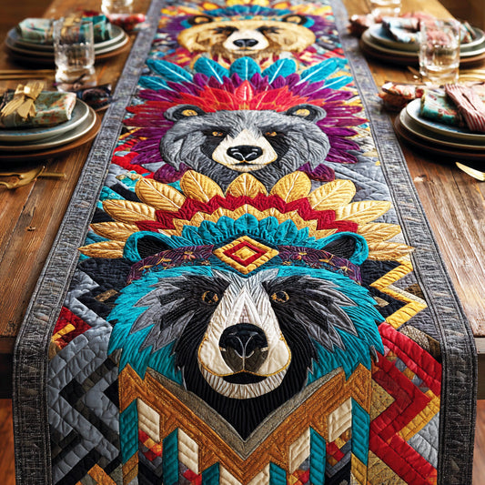 Forest Bear Guardian Quilted Table Runner NCU0NTD834