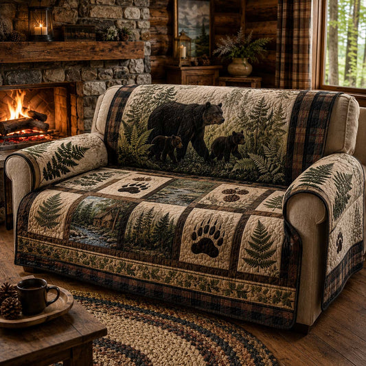 Forest Bear Haven Quilted Sofa Cover NCU0DQQ0884