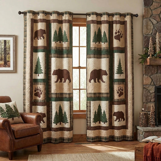 Forest Bear Lodge Curtains NCU0NTV935