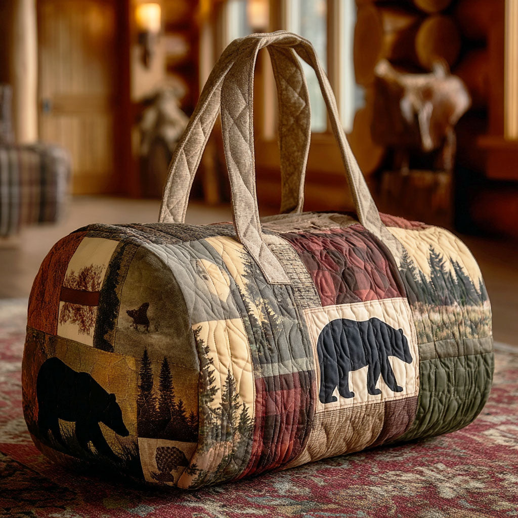 Forest Bear Quilted Duffle Bag NCU0NTD1468