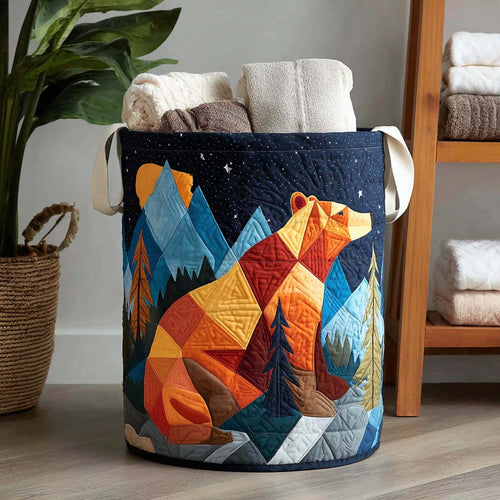 Forest Bear Quilted Laundry Basket NCU0NNL022