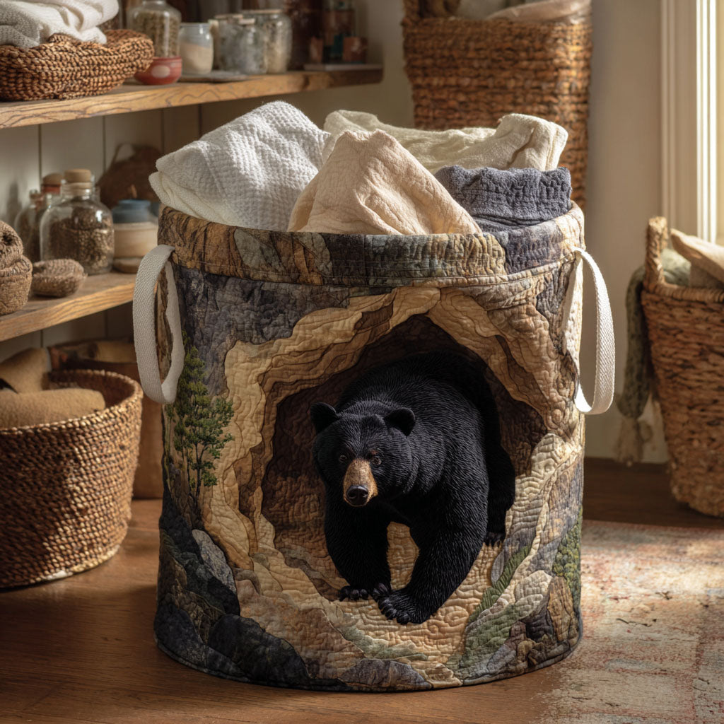 Forest Bear Quilted Laundry Basket NCU0NTV660