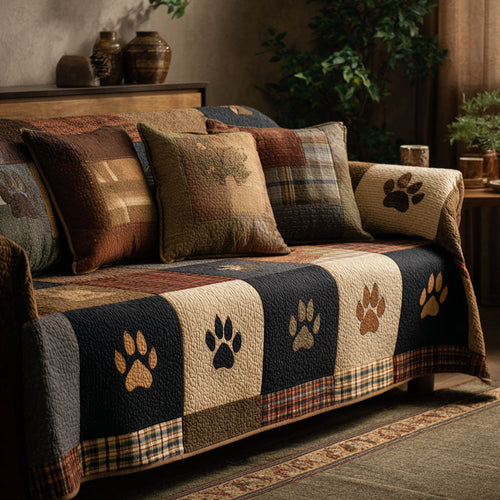 Forest Bear Quilted Sofa Cover NCU0NNT2744