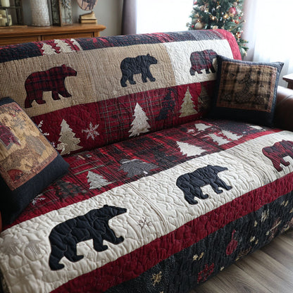 Forest Bear Quilted Sofa Cover NCU0PTT2160