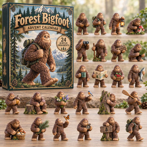 CHRISTMAS KICKOFF 40% OFF - Forest Bigfoot Advent Calendar 2026 - 24-Day Festive Countdown, Acrylic Charms Blind Box - Gift For Family and Friends AC0TV028