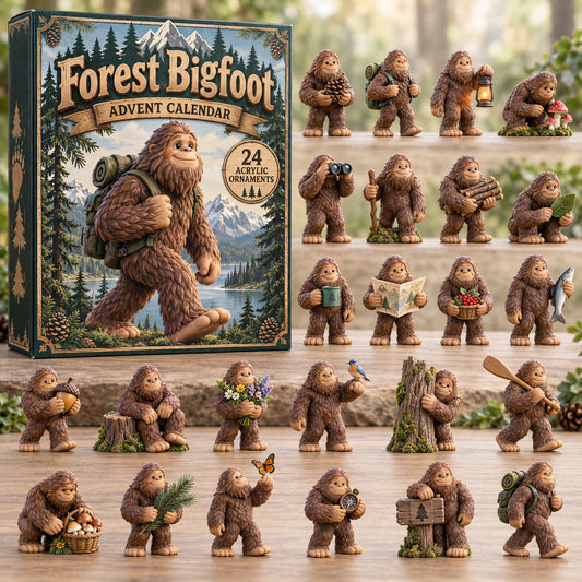 CHRISTMAS KICKOFF 40% OFF - Forest Bigfoot Advent Calendar 2026 - 24-Day Festive Countdown, Acrylic Charms Blind Box - Gift For Family and Friends AC0TV028