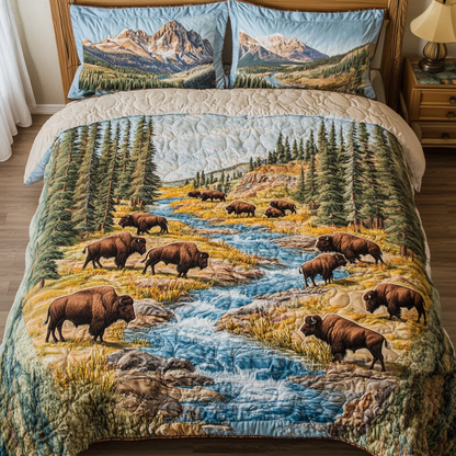Forest Bison Duvet Cover Set NCU0NVH640