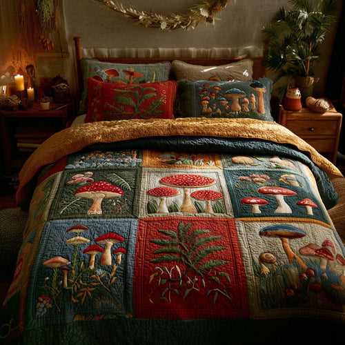 Forest Bloom 3-Piece Quilted Bedding Set NCU0PTT2335