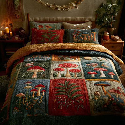 Forest Bloom 3-Piece Quilted Bedding Set NCU0PTT2335