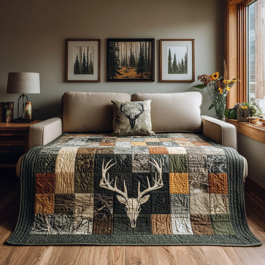 Forest Buck Grid Quilted Blanket NCU0LDH869