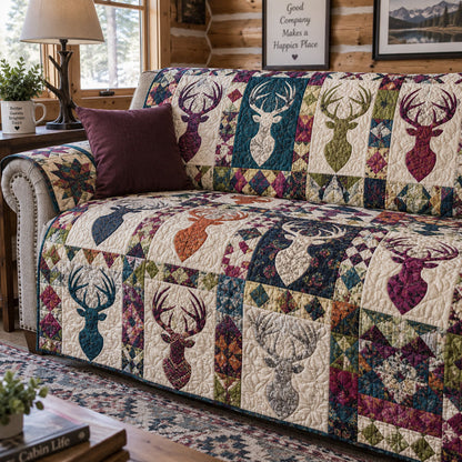Forest Buck Quilted Sofa Cover NCU0PTT3441