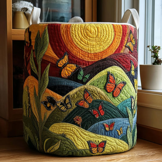 Forest Butterfly Quilted Laundry Basket NCU0PTT2589