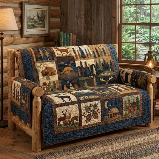 Forest Cabin Quilted Sofa Cover NCU0DQQ0738