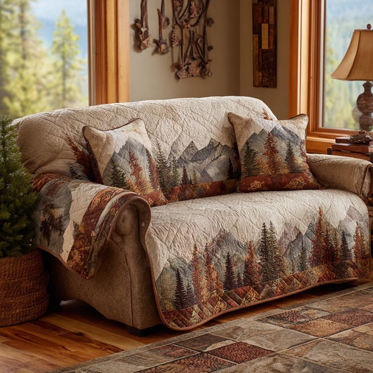 Forest Calm Quilted Sofa Cover NCU0DV1782