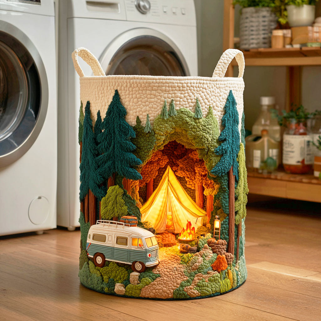 Forest Camper Quilted Laundry Basket NCU0NTD413