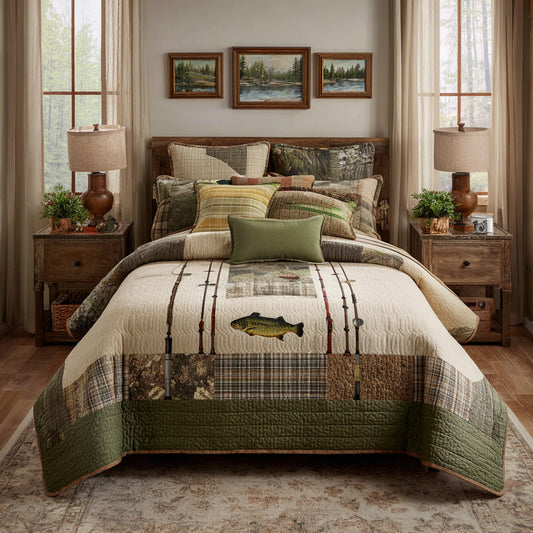 Forest Catch Quilt Quilted Blanket NCU0LDH804
