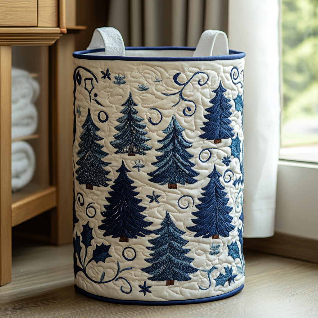 Forest Charm Quilted Laundry Basket NCU0DDK1229