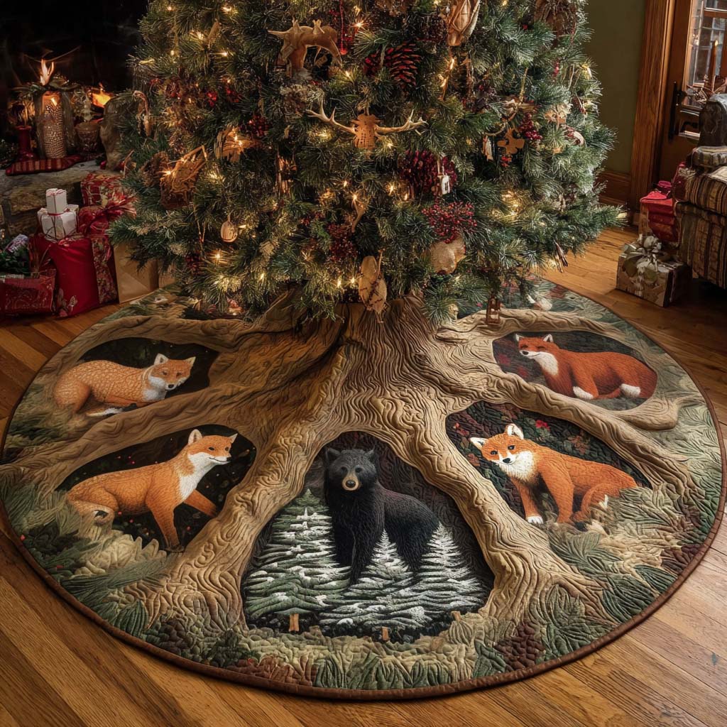 Forest Companions Christmas Quilted Tree Skirt NCU0NNT2500