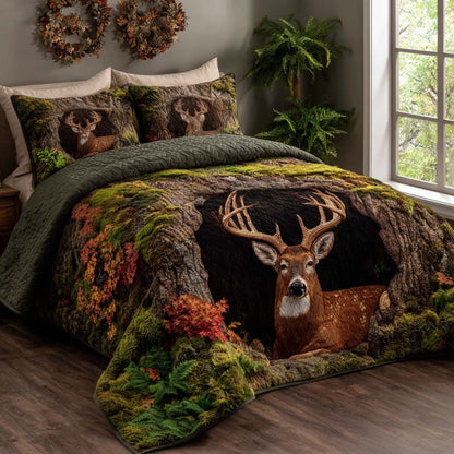 Forest Deer 3-Piece Quilted Bedding Set NCU0NNT2635
