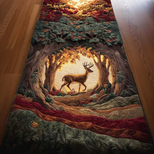 Forest Deer Quilted Table Runner NCU0NNL027