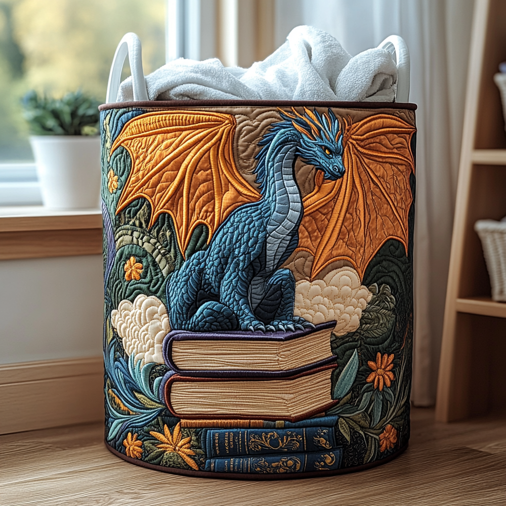 Forest Dragon Quilted Laundry Basket NCU0DDK661