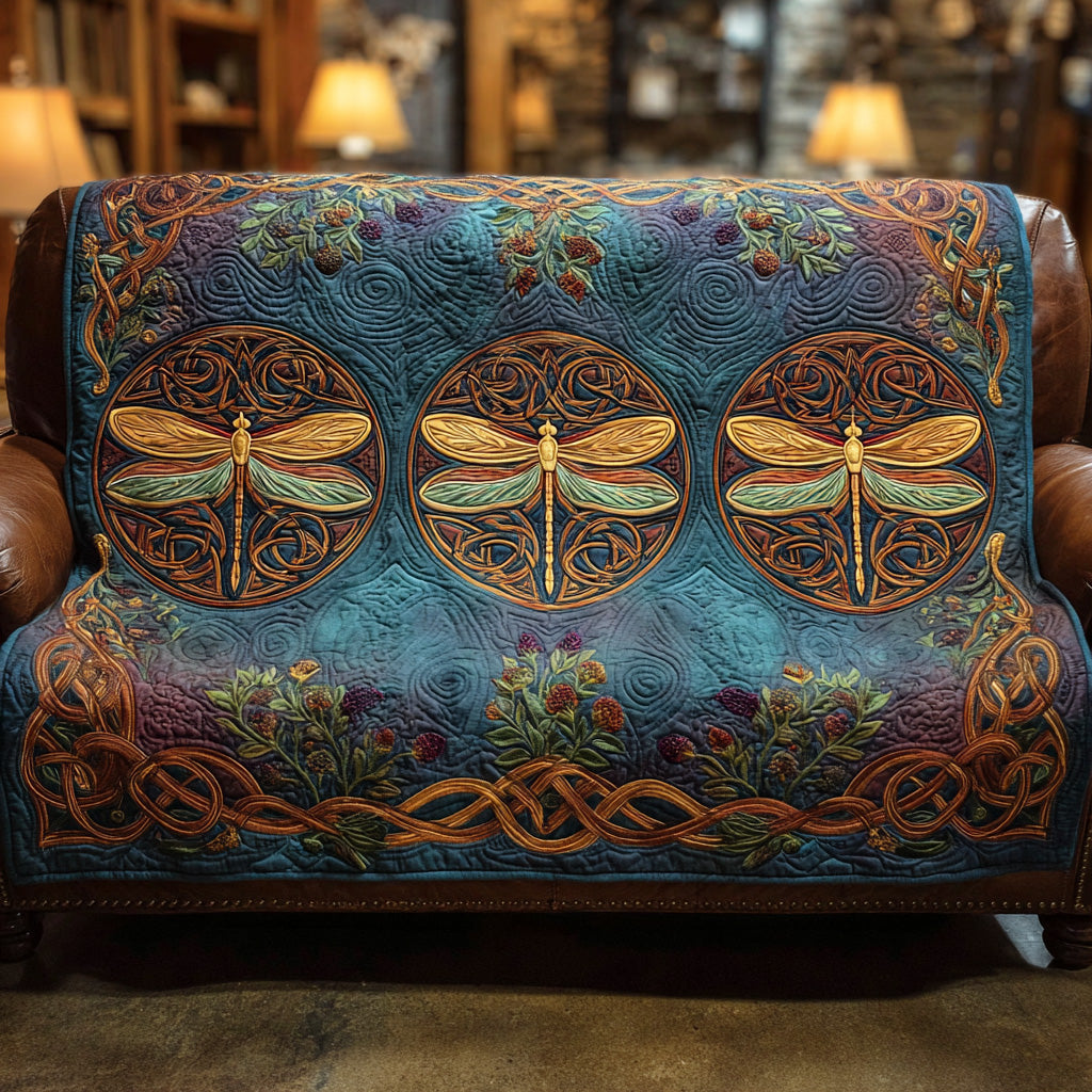 Forest Dragonfly Quilted Blanket NCU0NTD1175