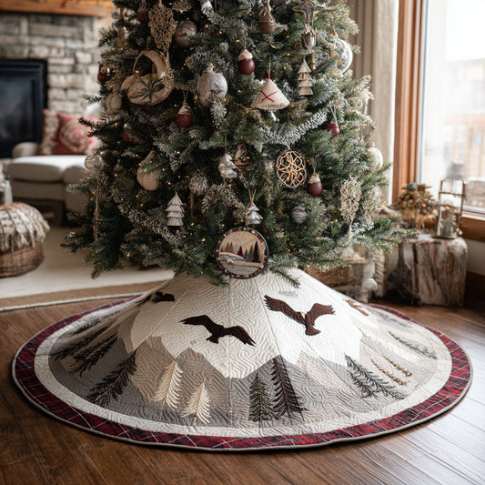 Forest Eagle Christmas Quilted Tree Skirt NCU0DV1473