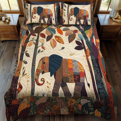 Forest Elephant 3-Piece Quilted Bedding Set NCU0NT944