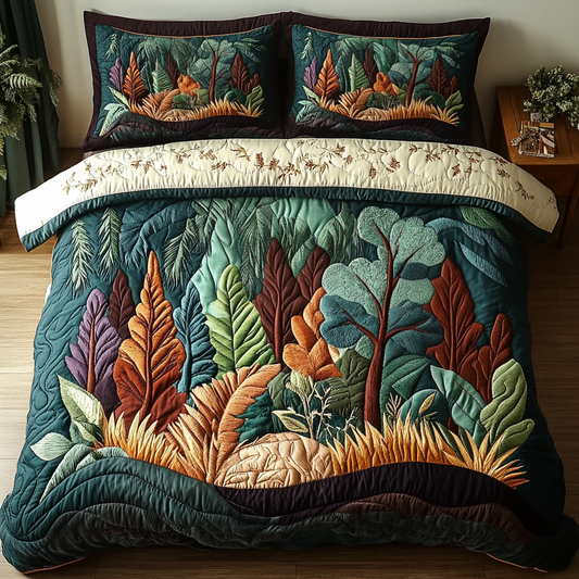 Forest Escape 3-Piece Quilted Bedding Set NCU0NVH726