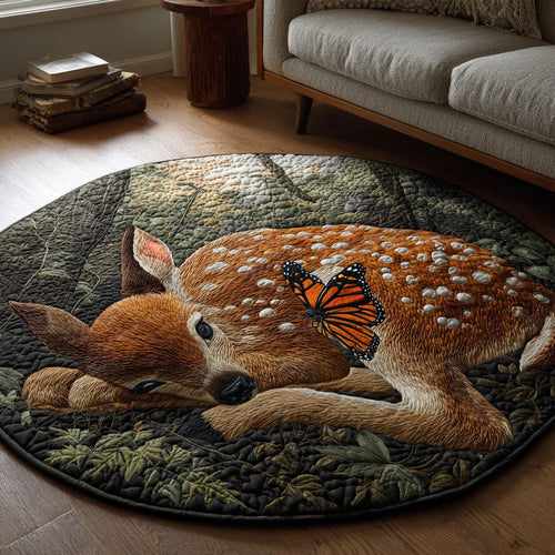 Forest Fawn Quilted Round Mat NCU0HNH333