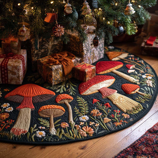 Forest Fungi Magic Christmas Quilted Tree Skirt NCU0NNT2383