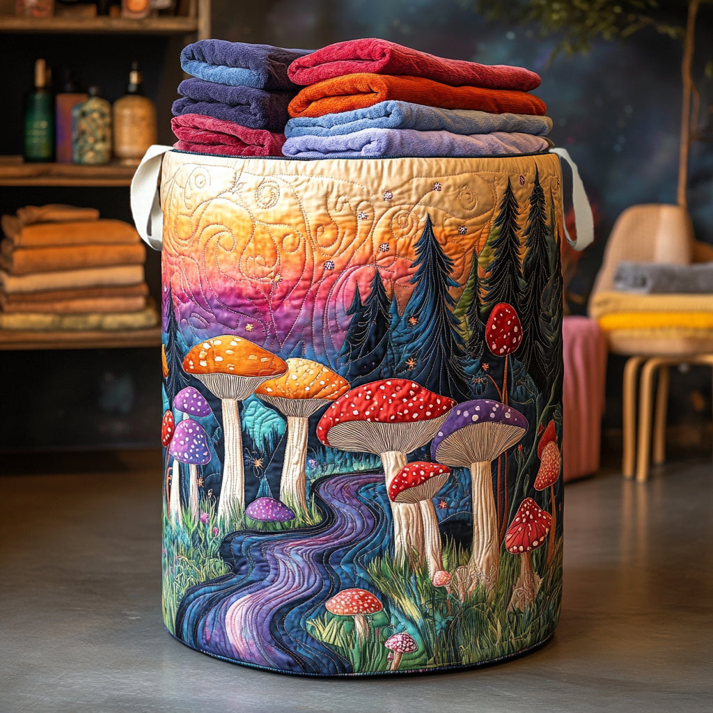 Forest Fungus Charm Quilted Laundry Basket NCU0NNL214
