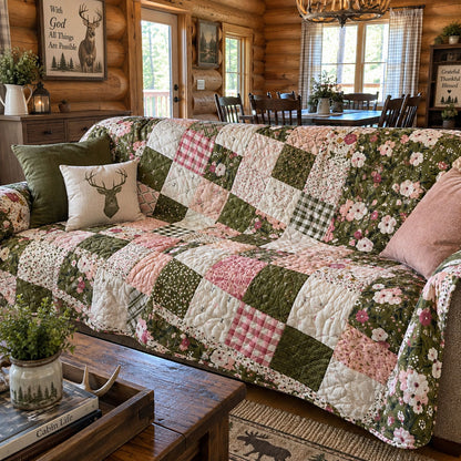 Forest Garden Quilted Sofa Cover NCU0PTT3477