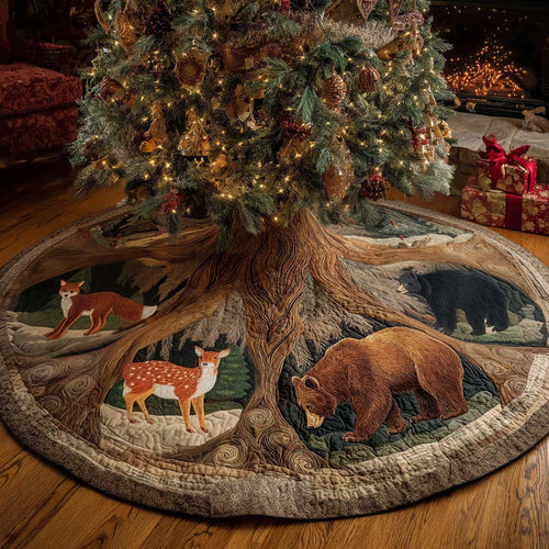 Forest Gathering Christmas Quilted Tree Skirt NCU0NNT2502