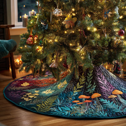 Forest Glow Haven Christmas Quilted Tree Skirt NCU0PTT2245