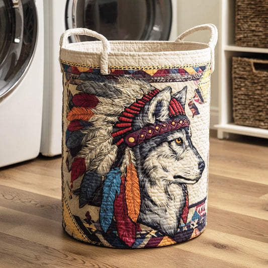 Forest Guardian Wolf Quilted Laundry Basket NCU0NTD972
