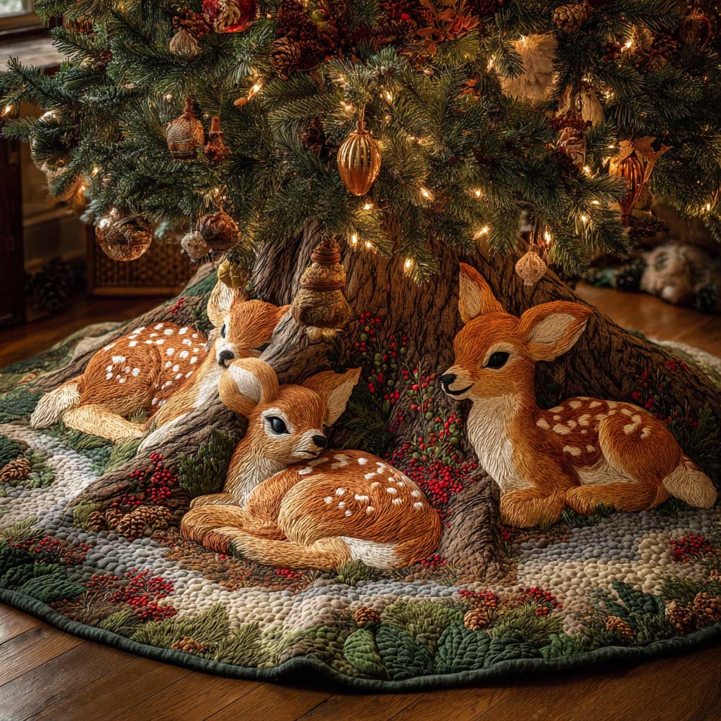 Forest Harmony Christmas Quilted Tree Skirt NCU0NNT2503