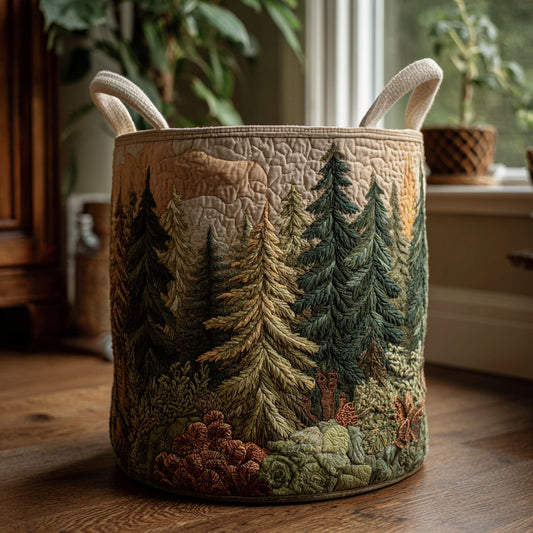 Forest Harmony Quilted Laundry Basket NCU0DV1667