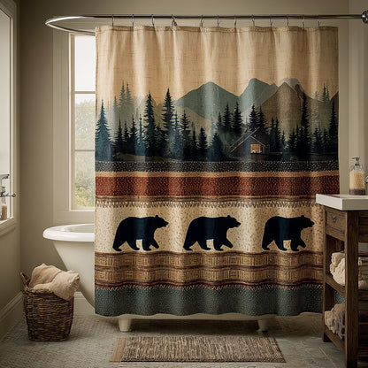 Forest Horizon Bears Shower Curtain NCU0LDH816