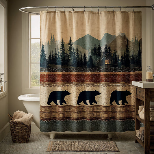 Forest Horizon Bears Shower Curtain NCU0LDH816