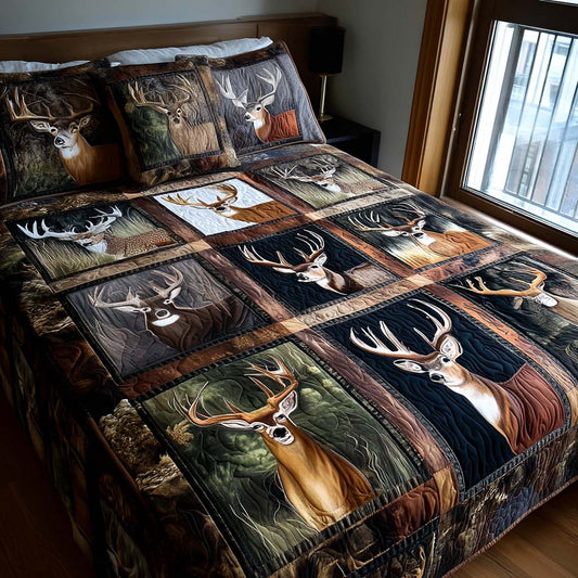 Forest Hunter 3-Piece Quilted Bedding Set NCU0NNT2636