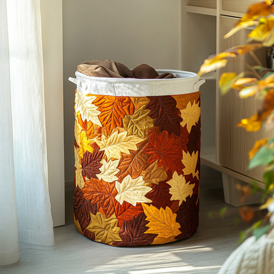 Forest Leaves Quilted Laundry Basket NCU0DDK986