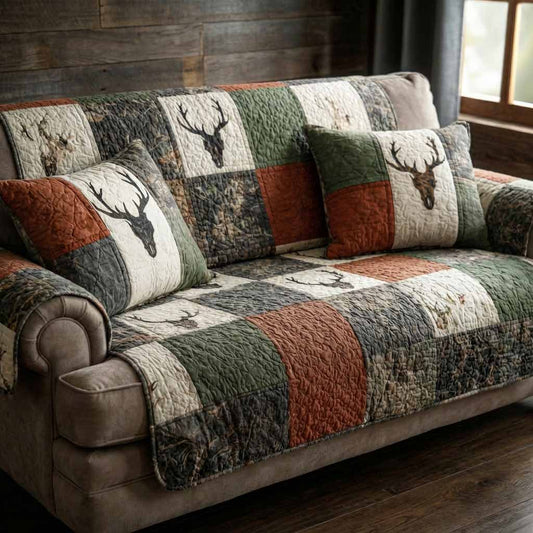 Forest Lodge Quilted Sofa Cover NCU0NXD1777