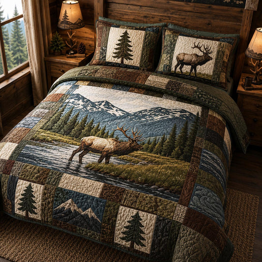 Forest Majesty 3-Piece Quilted Bedding Set NCU0DV2146