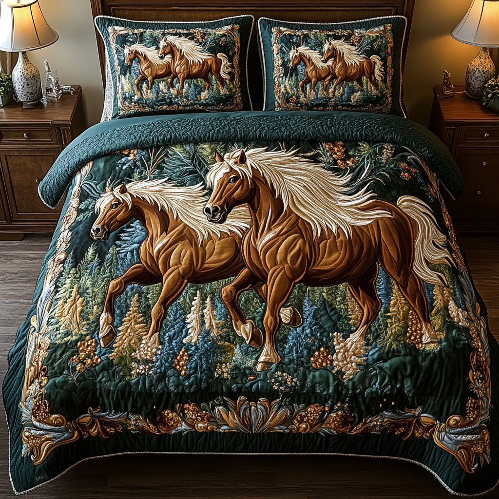 Forest Majesty 3-Piece Quilted Bedding Set NCU0VH0364